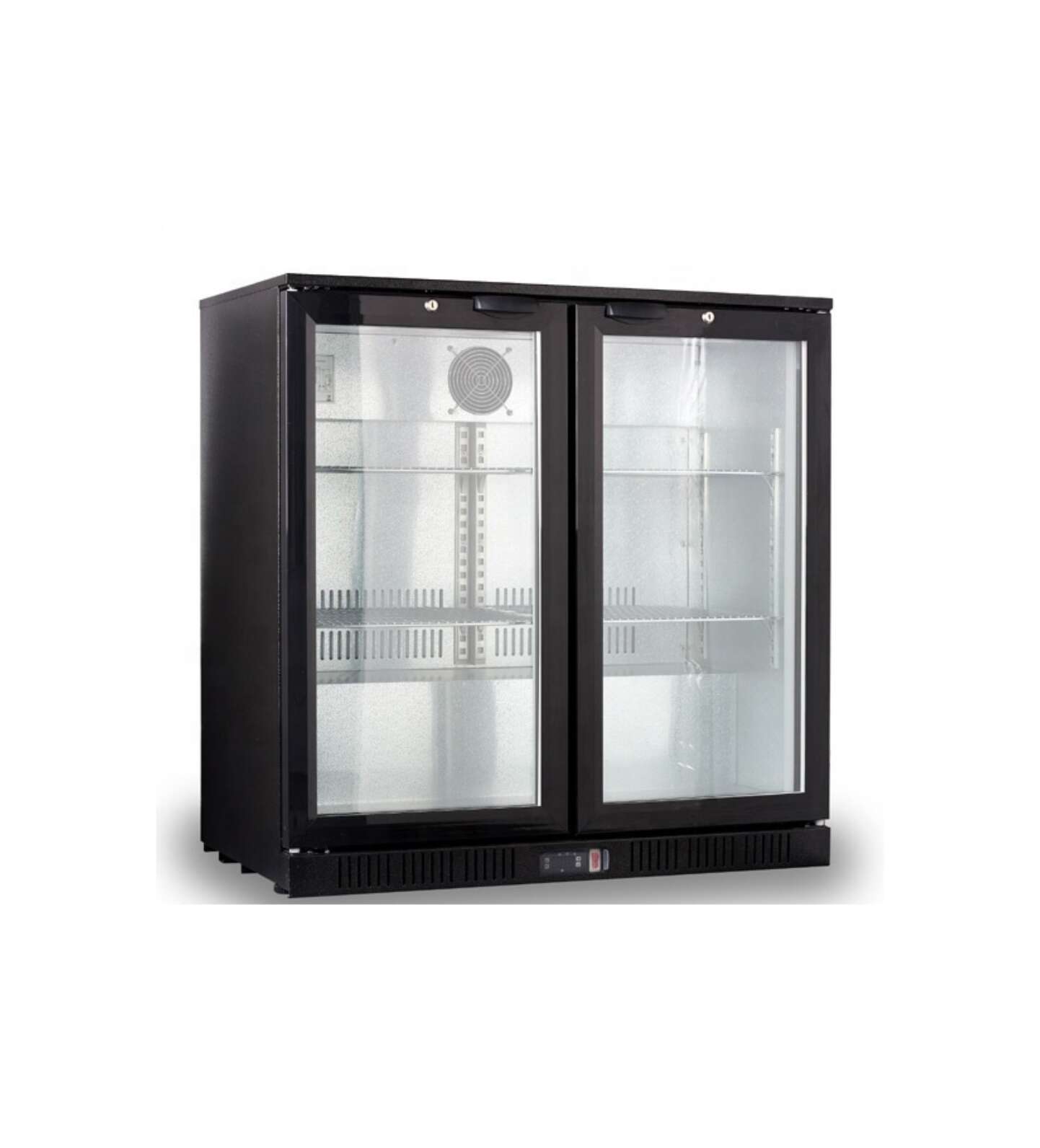 BLACK GLASS 2 DOOR BOTTLE CHILLER