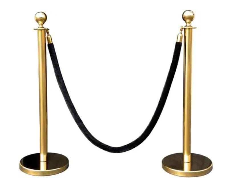 Brass Pole With Black Rope