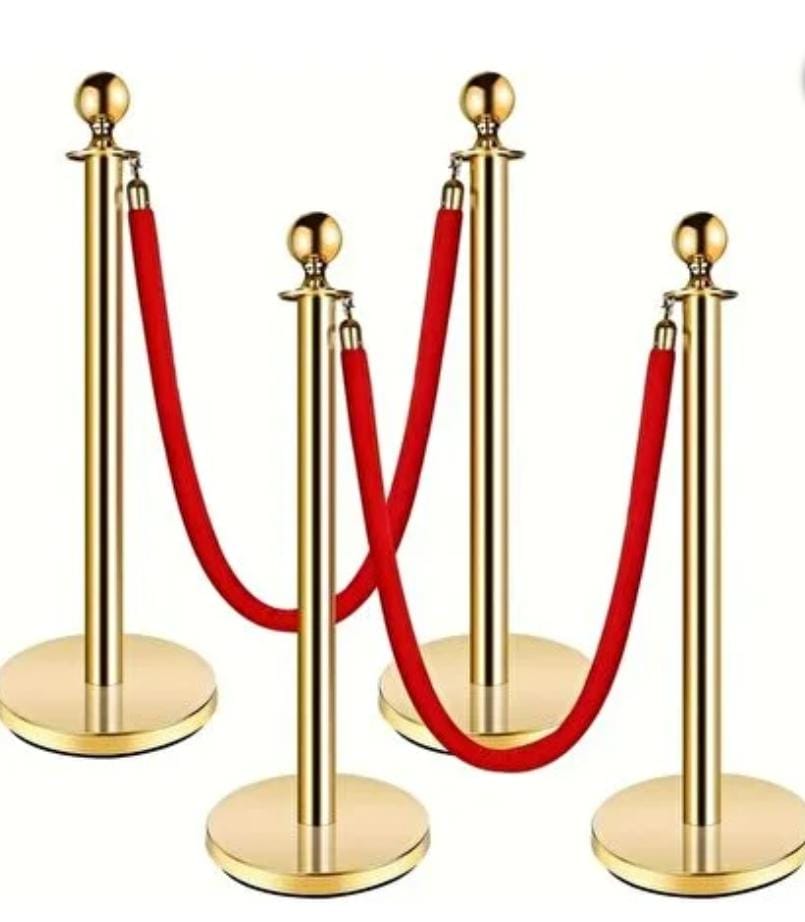 Brass Pole With Red Rope