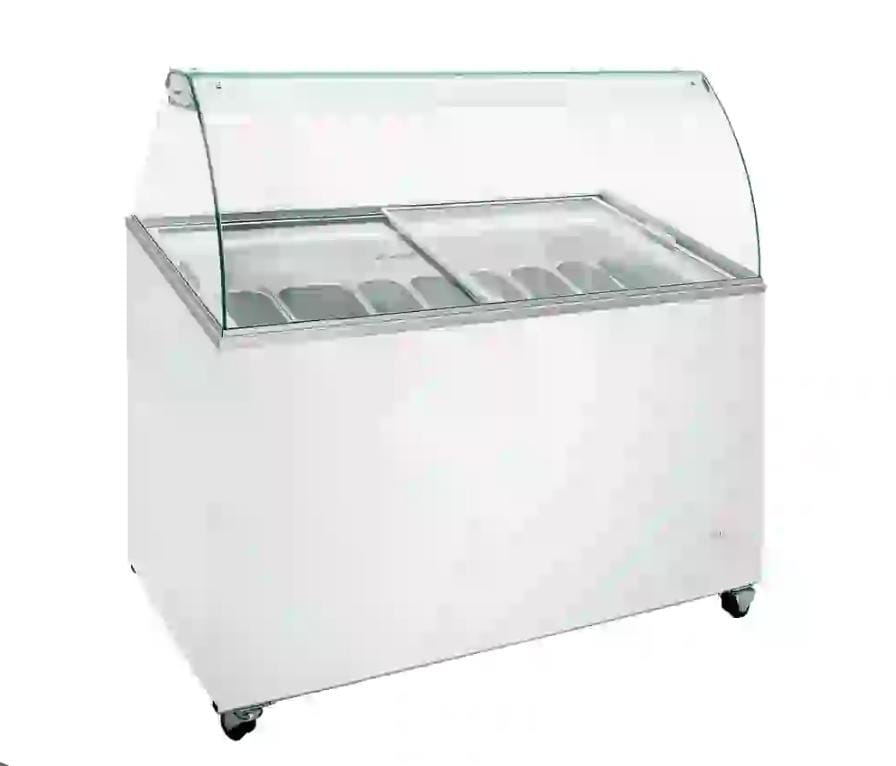 Free Standing Ice Cream Display Freezer With 8 Comp